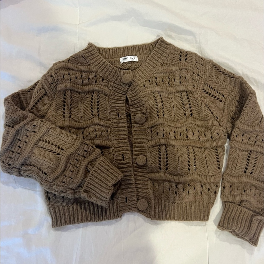 Brown Knit Cardigan